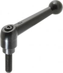 KIPP - 5/16-18, 0.71" Hub Diam, Zinc Die Cast (Steel Components) Threaded Stud Adjustable Clamping Lever - 0.98" Stud Length, 2.87" OAL, 1.79" High - Exact Tooling