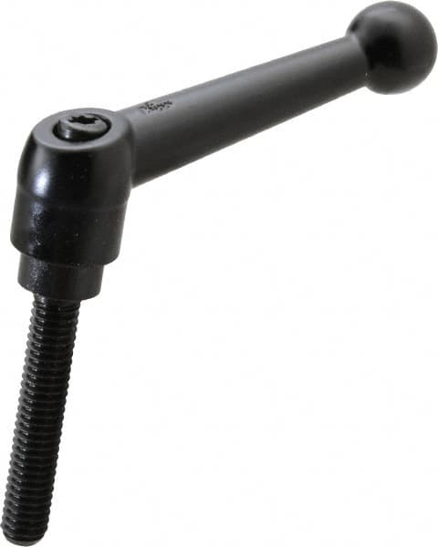 KIPP - 5/16-18, 0.71" Hub Diam, Zinc Die Cast (Steel Components) Threaded Stud Adjustable Clamping Lever - 1.77" Stud Length, 2.87" OAL, 1.79" High - Exact Tooling
