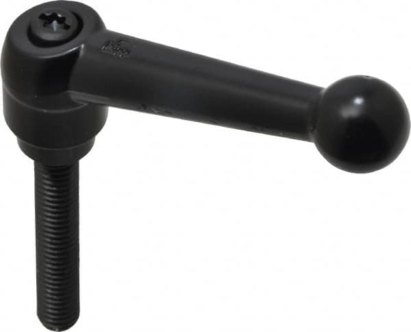KIPP - 5/16-18, 0.71" Hub Diam, Zinc Die Cast (Steel Components) Threaded Stud Adjustable Clamping Lever - 1.97" Stud Length, 2.87" OAL, 1.79" High - Exact Tooling