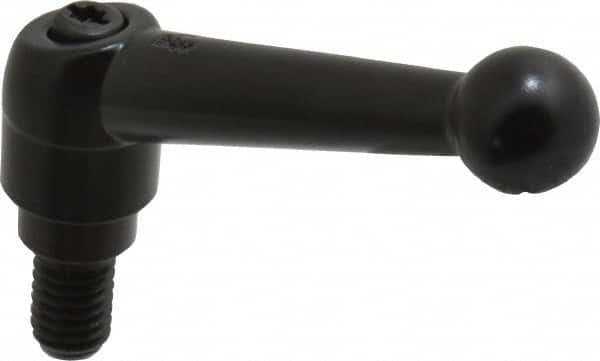KIPP - 3/8-16, 0.71" Hub Diam, Zinc Die Cast (Steel Components) Threaded Stud Adjustable Clamping Lever - 0.59" Stud Length, 2.87" OAL, 1.79" High - Exact Tooling