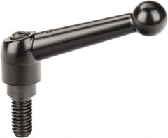 KIPP - 3/8-16, 0.71" Hub Diam, Zinc Die Cast (Steel Components) Threaded Stud Adjustable Clamping Lever - 0.79" Stud Length, 2.87" OAL, 1.79" High - Exact Tooling
