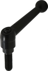 KIPP - 3/8-16, 0.71" Hub Diam, Zinc Die Cast (Steel Components) Threaded Stud Adjustable Clamping Lever - 0.98" Stud Length, 2.87" OAL, 1.79" High - Exact Tooling