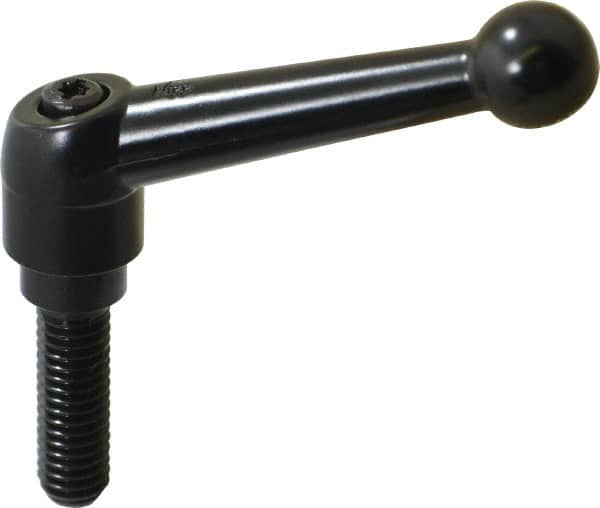 KIPP - 3/8-16, 0.71" Hub Diam, Zinc Die Cast (Steel Components) Threaded Stud Adjustable Clamping Lever - 1.18" Stud Length, 2.87" OAL, 1.79" High - Exact Tooling