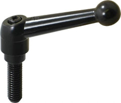 KIPP - 3/8-16, 0.71" Hub Diam, Zinc Die Cast (Steel Components) Threaded Stud Adjustable Clamping Lever - 1.18" Stud Length, 2.87" OAL, 1.79" High - Exact Tooling