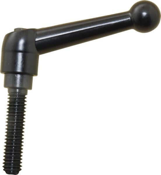 KIPP - 3/8-16, 0.71" Hub Diam, Zinc Die Cast (Steel Components) Threaded Stud Adjustable Clamping Lever - 1.57" Stud Length, 2.87" OAL, 1.79" High - Exact Tooling