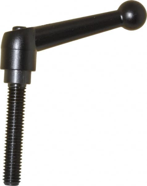 KIPP - 3/8-16, 0.71" Hub Diam, Zinc Die Cast (Steel Components) Threaded Stud Adjustable Clamping Lever - 1.97" Stud Length, 2.87" OAL, 1.79" High - Exact Tooling