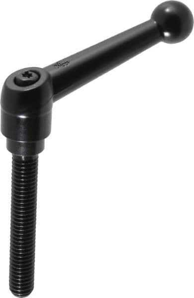 KIPP - 3/8-16, 0.71" Hub Diam, Zinc Die Cast (Steel Components) Threaded Stud Adjustable Clamping Lever - 2.36" Stud Length, 2.87" OAL, 1.79" High - Exact Tooling