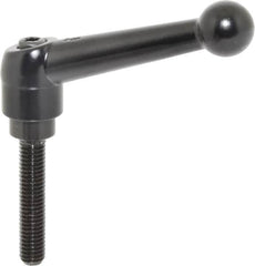 KIPP - M8 x 1.25, 18mm Hub Diam, Zinc Die Cast (Steel Components) Metric Threaded Stud Adjustable Clamping Lever - 40mm Stud Length, 73mm OAL, 45.5mm High - Exact Tooling