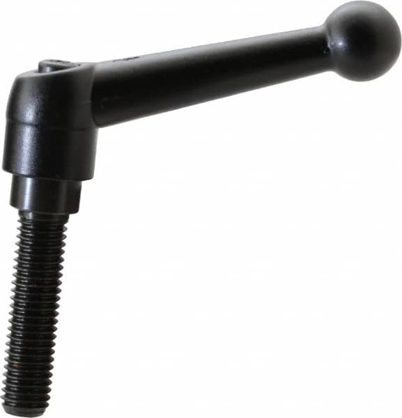 KIPP - M10 x 1.5, 18mm Hub Diam, Zinc Die Cast (Steel Components) Metric Threaded Stud Adjustable Clamping Lever - 40mm Stud Length, 73mm OAL, 45.5mm High - Exact Tooling