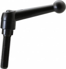 KIPP - M10 x 1.5, 18mm Hub Diam, Zinc Die Cast (Steel Components) Metric Threaded Stud Adjustable Clamping Lever - 40mm Stud Length, 73mm OAL, 45.5mm High - Exact Tooling