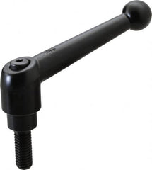 KIPP - 3/8-16, 0.83" Hub Diam, Zinc Die Cast (Steel Components) Threaded Stud Adjustable Clamping Lever - 0.98" Stud Length, 3.54" OAL, 2.26" High - Exact Tooling