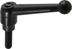 KIPP - 3/8-16, 0.83" Hub Diam, Zinc Die Cast (Steel Components) Threaded Stud Adjustable Clamping Lever - 1.18" Stud Length, 3.54" OAL, 2.26" High - Exact Tooling
