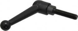 KIPP - 3/8-16, 0.83" Hub Diam, Zinc Die Cast (Steel Components) Threaded Stud Adjustable Clamping Lever - 1.57" Stud Length, 3.54" OAL, 2.26" High - Exact Tooling