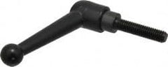 KIPP - 3/8-16, 0.83" Hub Diam, Zinc Die Cast (Steel Components) Threaded Stud Adjustable Clamping Lever - 1.57" Stud Length, 3.54" OAL, 2.26" High - Exact Tooling