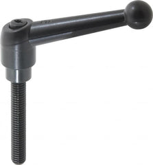 KIPP - 3/8-16, 0.83" Hub Diam, Zinc Die Cast (Steel Components) Threaded Stud Adjustable Clamping Lever - 2.36" Stud Length, 3.54" OAL, 2.26" High - Exact Tooling