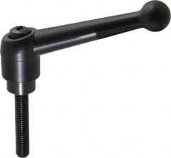 KIPP - 3/8-16, 0.98" Hub Diam, Zinc Die Cast (Steel Components) Threaded Stud Adjustable Clamping Lever - 1.97" Stud Length, 4-1/4" OAL, 2.64" High - Exact Tooling