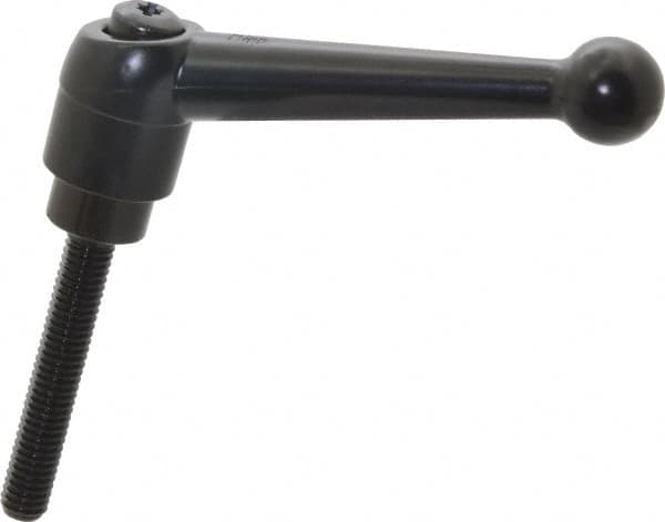 KIPP - 3/8-16, 0.98" Hub Diam, Zinc Die Cast (Steel Components) Threaded Stud Adjustable Clamping Lever - 2.36" Stud Length, 4-1/4" OAL, 2.64" High - Exact Tooling