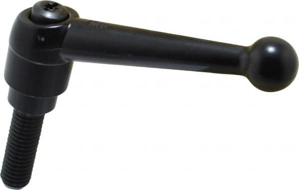 KIPP - 1/2-13, 0.98" Hub Diam, Zinc Die Cast (Steel Components) Threaded Stud Adjustable Clamping Lever - 1.57" Stud Length, 4-1/4" OAL, 2.64" High - Exact Tooling