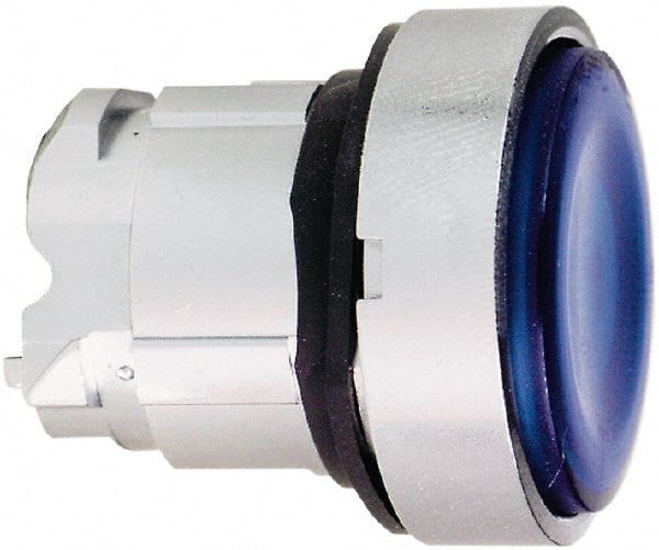 Schneider Electric - 22mm Mount Hole, Flush, Pushbutton Switch Only - Round, Blue Pushbutton, Nonilluminated, Momentary (MO) - Exact Tooling
