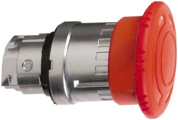 Schneider Electric - 22mm Mount Hole, Extended Mushroom Head, Pushbutton Switch Only - Round, Red Pushbutton, Maintained (MA), Momentary (MO) - Exact Tooling