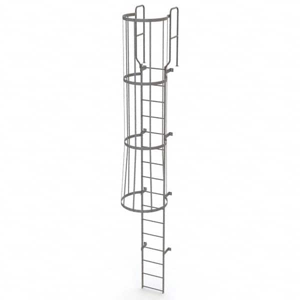 TRI-ARC - Rolling & Wall Mounted Ladders & Platforms Type: Fixed Ladder Style: Safety Cage - Exact Tooling