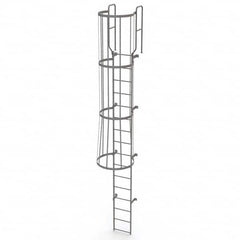 TRI-ARC - Rolling & Wall Mounted Ladders & Platforms Type: Fixed Ladder Style: Safety Cage - Exact Tooling
