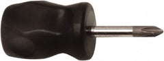 Ability One - #2, 1-1/2" OAL, Standard Phillips Screwdriver - 1-1/2" Blade Length, Round Shank, Ergonomic Handle - Exact Tooling