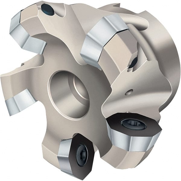Walter - 125mm Cut Diam, 40mm Arbor Hole, 8mm Max Depth of Cut, Indexable Chamfer & Angle Face Mill - 10 Inserts, OD . . 0504 . . Insert, Right Hand Cut, 10 Flutes, Through Coolant, Series Xtra-tec - Exact Tooling