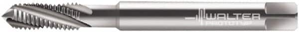Walter-Prototyp - #4-40 UNC 3 Flute 3B Modified Bottoming Spiral Flute Tap - Powdered Metal, Bright Finish, 56mm OAL, Right Hand Flute, Right Hand Thread, Series 224104 - Exact Tooling