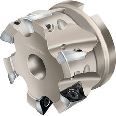 Walter - 6 Inserts, 40mm Cut Diam, 16mm Arbor Diam, 8mm Max Depth of Cut, Indexable Square-Shoulder Face Mill - AD.. 0803.. Insert Compatibility, Through Coolant, Series Xtra-tec - Exact Tooling