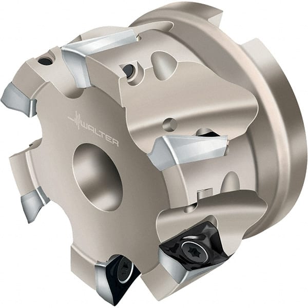 Walter - 5 Inserts, 63mm Cut Diam, 27mm Arbor Diam, 16.7mm Max Depth of Cut, Indexable Square-Shoulder Face Mill - 50mm High, AD.. 1807.. Insert Compatibility, Through Coolant, Series Xtra-tec - Exact Tooling