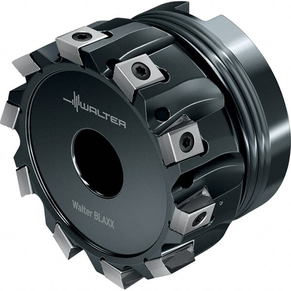 Walter - 7 Inserts, 63mm Cut Diam, 22mm Arbor Diam, 8mm Max Depth of Cut, Indexable Square-Shoulder Face Mill - 40mm High, LN.. 0904.. Insert Compatibility, Through Coolant, Series Blaxx - Exact Tooling