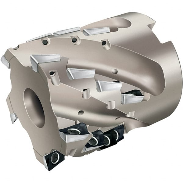 Walter - 20 Inserts, 50mm Cut Diam, 22mm Arbor Diam, 54mm Max Depth of Cut, Indexable Square-Shoulder Face Mill - 75mm High, AD.. 1204.. Insert Compatibility, Through Coolant, Series Xtra-tec - Exact Tooling