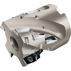 Walter - 9 Inserts, 50mm Cut Diam, 22mm Arbor Diam, 43mm Max Depth of Cut, Indexable Square-Shoulder Face Mill - 60mm High, AD.. 1606.. Insert Compatibility, Through Coolant, Series Xtra-tec - Exact Tooling