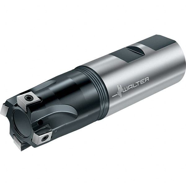 Walter - 25mm Cut Diam, 8mm Max Depth of Cut, 25mm Shank Diam, 100mm OAL, Indexable Square Shoulder End Mill - Multiple Insert Styles, Weldon Shank, 90° Lead Angle, Through Coolant, Series Blaxx - Exact Tooling