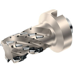 Walter - 40mm Cut Diam, 54mm Max Depth of Cut, 105mm OAL, Indexable Square Shoulder Helical End Mill - Multiple Insert Styles, NCT63 Modular Connection, 90° Lead Angle, Through Coolant, Series Xtra-tec - Exact Tooling