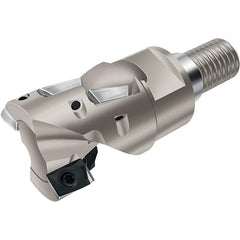 Walter - 32mm Cut Diam, 30mm Max Depth of Cut, Indexable Square Shoulder Helical End Mill - Multiple Insert Styles, T28 Modular Connection, 90° Lead Angle, Through Coolant - Exact Tooling