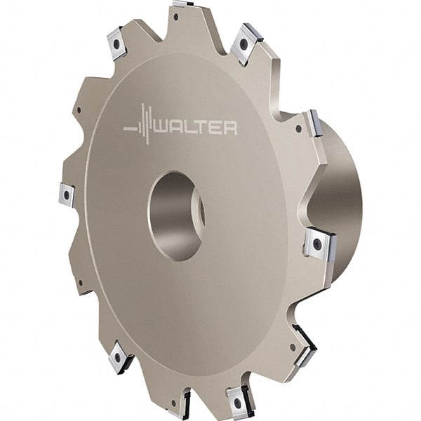 Walter - Shell Mount Connection, 0.1575" Cutting Width, 1.1811" Depth of Cut, 125mm Cutter Diam, 1.2598" Hole Diam, 6 Tooth Indexable Slotting Cutter - F4053.BN Toolholder, LN.X 070204 Insert, Right Hand Cutting Direction - Exact Tooling