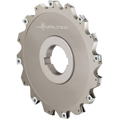 Walter - Arbor Hole Connection, 0.9449" Cutting Width, 0.4724" Depth of Cut, 100mm Cutter Diam, 1.2598" Hole Diam, 5 Tooth Indexable Slotting Cutter - F4153.B Toolholder, LN.U 100508 Insert, Right Hand Cutting Direction - Exact Tooling