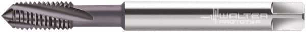 Walter-Prototyp - M2.5x0.45 Metric 3 Flute 6HX Modified Bottoming Spiral Flute Tap - Powdered Metal, AlCrN Finish, 50mm OAL, Right Hand Flute, Right Hand Thread, Series 2041663 - Exact Tooling
