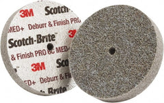 3M - 3" Diam, 1/4" Face Width, 1/4" Center Hole, Medium Grade, Ceramic Deburring Wheel - Unitized, Hard Density 6 Grade - Exact Tooling