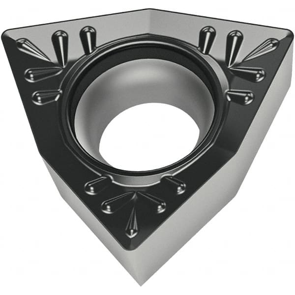 Walter - WCMT32.52 RP4 Grade WPP10S Carbide Turning Insert - TiCN/Al2O3/TiN Finish, 80° Trigon, 3/8" Inscr Circle, 5/32" Thick, 1/32" Corner Radius - Exact Tooling
