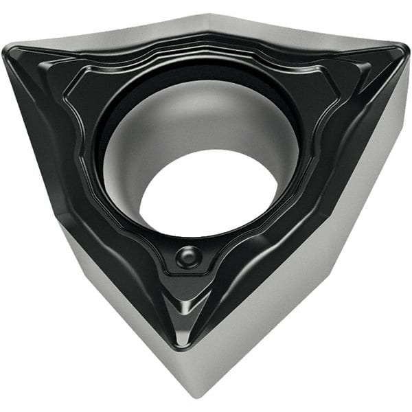 Walter - WCMT21.51 FP4 Grade WPP10S Carbide Turning Insert - TiCN/Al2O3/TiN Finish, 80° Trigon, 1/4" Inscr Circle, 3/32" Thick, 1/64" Corner Radius - Exact Tooling