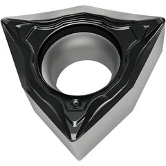 Walter - WCMT21.51 FP4 Grade WPP10S Carbide Turning Insert - TiCN/Al2O3/TiN Finish, 80° Trigon, 1/4" Inscr Circle, 3/32" Thick, 1/64" Corner Radius - Exact Tooling