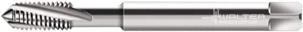 Walter-Prototyp - #6-32 UNC 3 Flute 3B Modified Bottoming Spiral Flute Tap - Powdered Metal, Bright Finish, 56mm OAL, Right Hand Flute, Right Hand Thread, Series 224164 - Exact Tooling