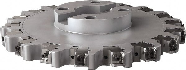 Seco - Shell Mount Connection, 0.63" Cutting Width, 3.4" Depth of Cut, 304.8mm Cutter Diam, 2-1/2" Hole Diam, 18 Tooth Indexable Slotting Cutter - R335.25 Toolholder, LNHQ 1707, XNHQ 1707 Insert, Left Hand Cutting Direction - Exact Tooling