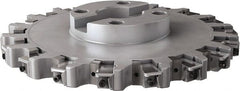 Seco - Shell Mount Connection, 0.6299" Cutting Width, 3.6024" Depth of Cut, 315mm Cutter Diam, 2.3622" Hole Diam, 18 Tooth Indexable Slotting Cutter - R335.25 Toolholder, LNHQ 1707, XNHQ 1707 Insert, Right Hand Cutting Direction - Exact Tooling