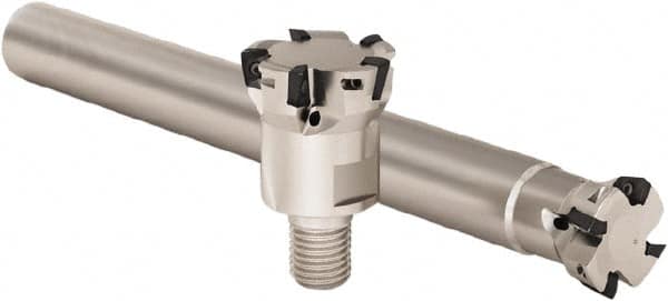 Seco - 1" Cut Diam, 0.236" Max Depth of Cut, 1" Shank Diam, Indexable Plunge End Mill - M12 Modular Connection, Multiple Insert Styles, R217.79 Toolholder Style, Through Coolant, Series Turbo 10 - Exact Tooling