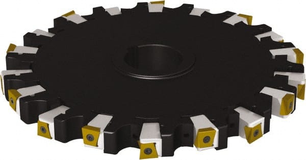 Seco - Arbor Hole Connection, 1.02" Cutting Width, 3.41" Depth of Cut, 254mm Cutter Diam, 2" Hole Diam, 7 Tooth Indexable Slotting Cutter - 335.25 Toolholder, LNHQ 1707, XNHQ 1707 Insert, Neutral Cutting Direction - Exact Tooling