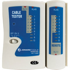 Jonard Tools - Modular Cable Tester - LED Screen, RJ11, RJ12 & RJ45 Connectors - Exact Tooling